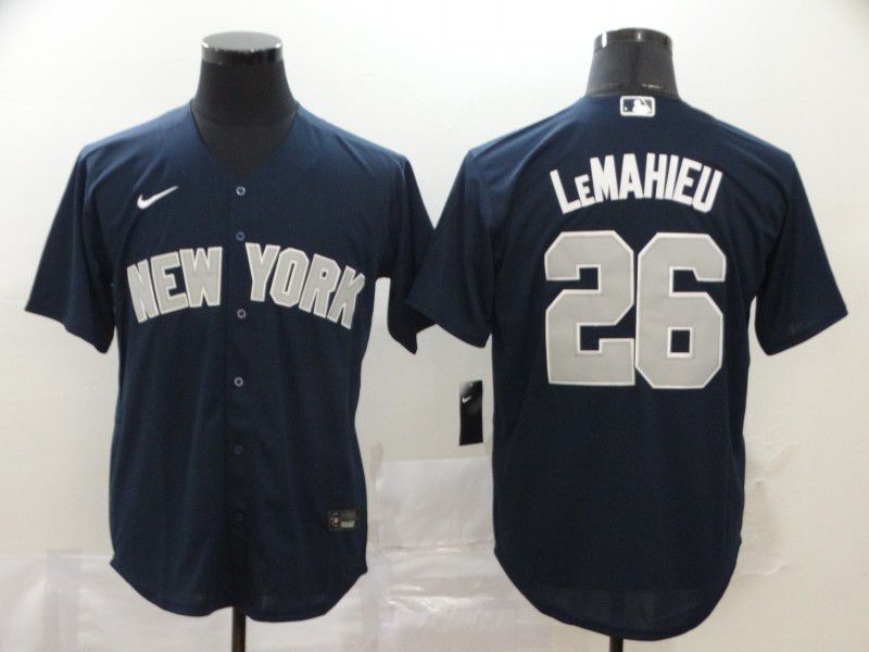 Men New York Yankees #26 Lemahieu Blue Nike Game MLB Jerseys
